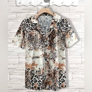 Men’s Leopard Print Button Up